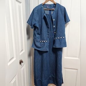 Mountain Lake Denim Blue Pencil Skirt Set
